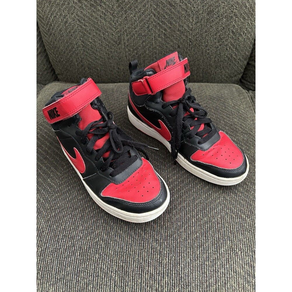 Nike Boys High Top All Day Play Sneakers Size US 6Y Red Black